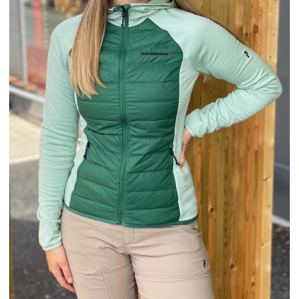 Down Hybrid Hood Jacket dame | Peak Performance