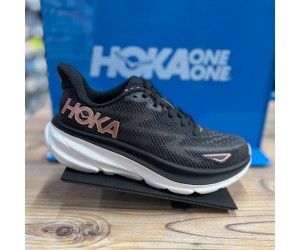 HOKA Clifton 9 Dame Black/Rose gold