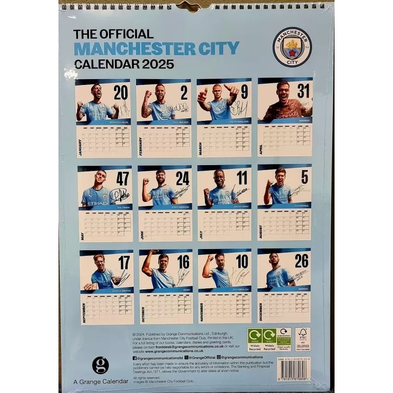 Manchester City Fotballkalender 2025