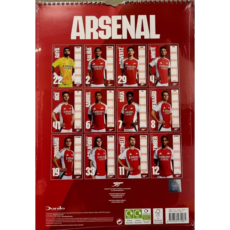 Arsenal Fotballkalender 2025