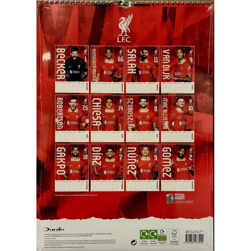 Liverpool Fotballkalender 2025